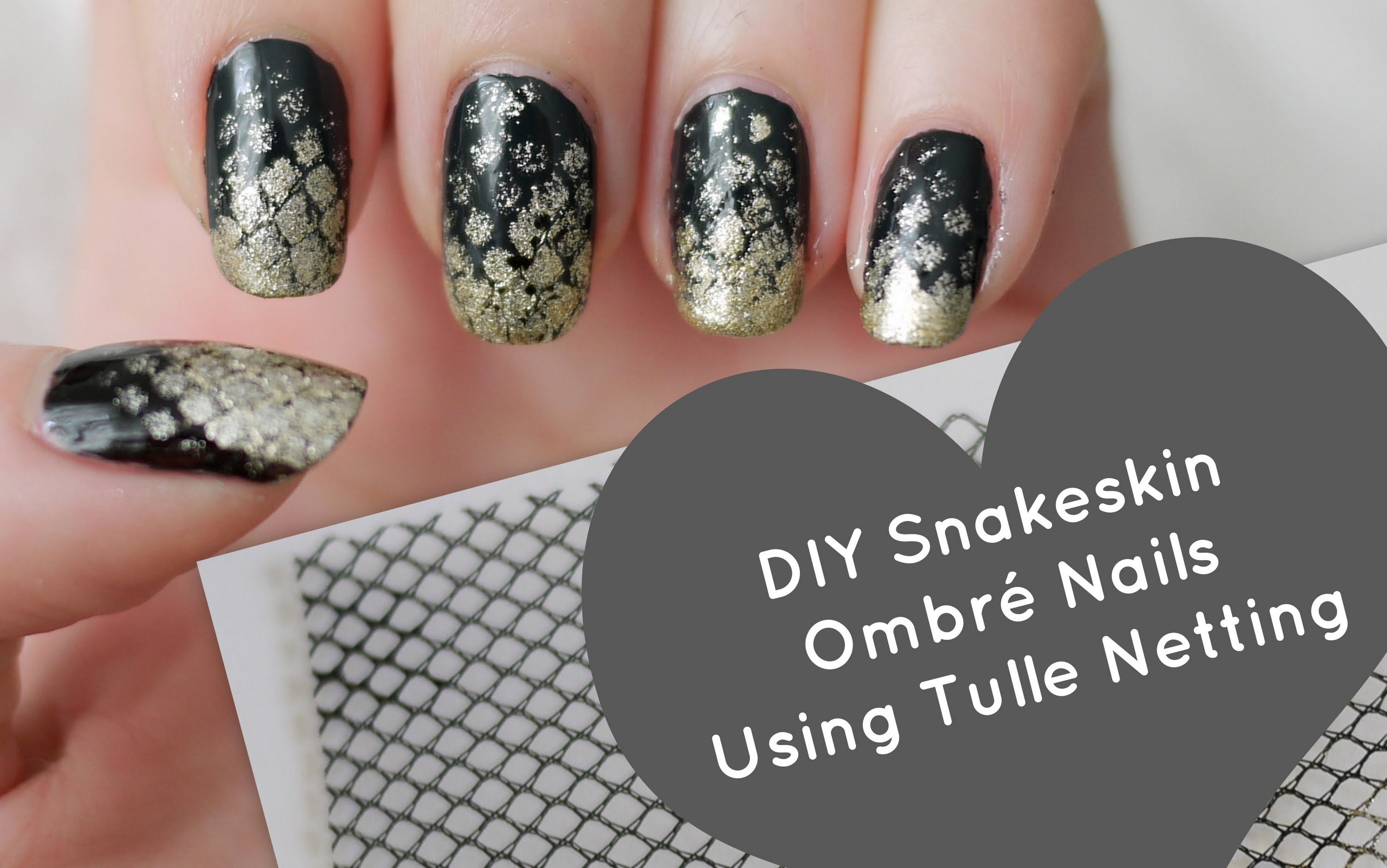 Try Out This Easy Diy Snakeskin Ombre Nails Using Tulle Netting
