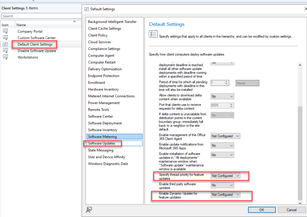 Configure Windows Servicing using SCCM 6 Thread priority