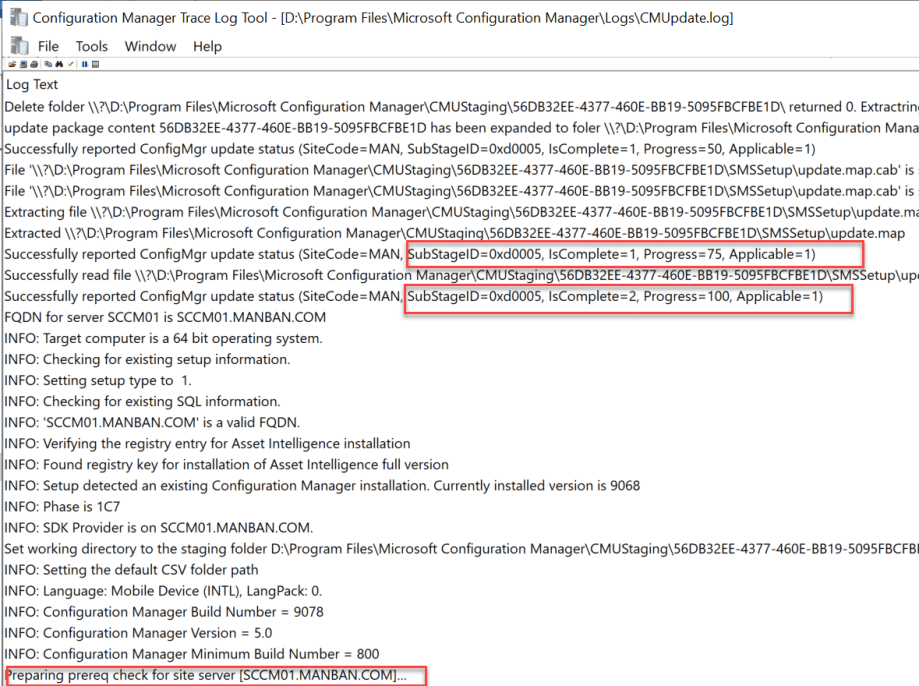 SCCM 2203 – Step by step Upgrade guide for ConfigMgr 2203 9 cmupdate.log