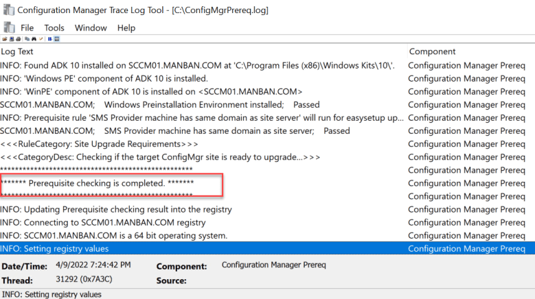 SCCM 2203 – Step by step Upgrade guide for ConfigMgr 2203 10 Prerequisite checking is completed
