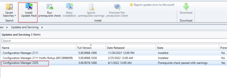 SCCM 2203 – Step by step Upgrade guide for ConfigMgr 2203 11 Install Update Pack