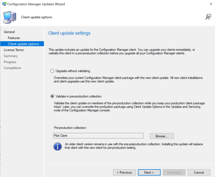 SCCM 2203 – Step by step Upgrade guide for ConfigMgr 2203 14 validate in pre-production collection