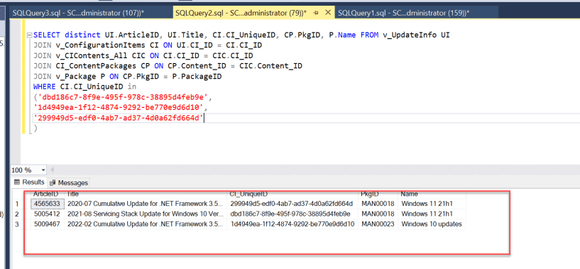 How to find specific Software updates Package ID detail 4 SQLQuerySpecificSoftwareUpdatePackageID 03