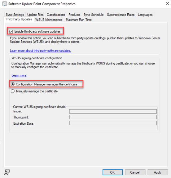 How to install Dell Lenovo third-party updates using SCCM 3 Enable third-party software updates
