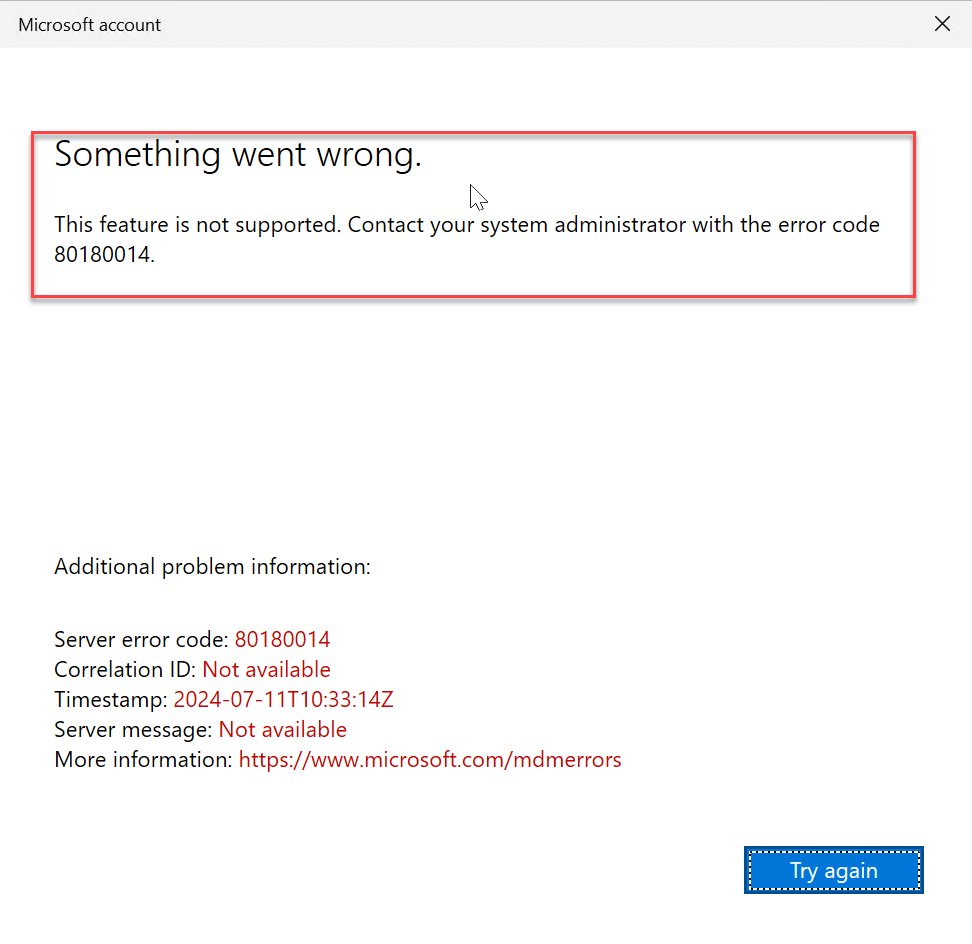 Usage of Windows Corporate identifiers 5 WinCorpIdentifier 05