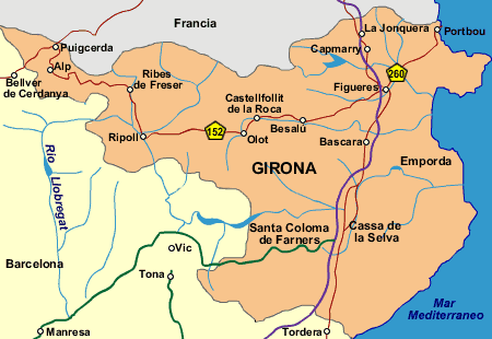 Mapa de girona