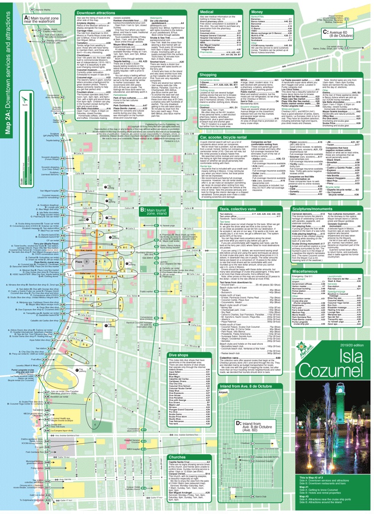 Map Of Downtown Cozumel Map 2A 