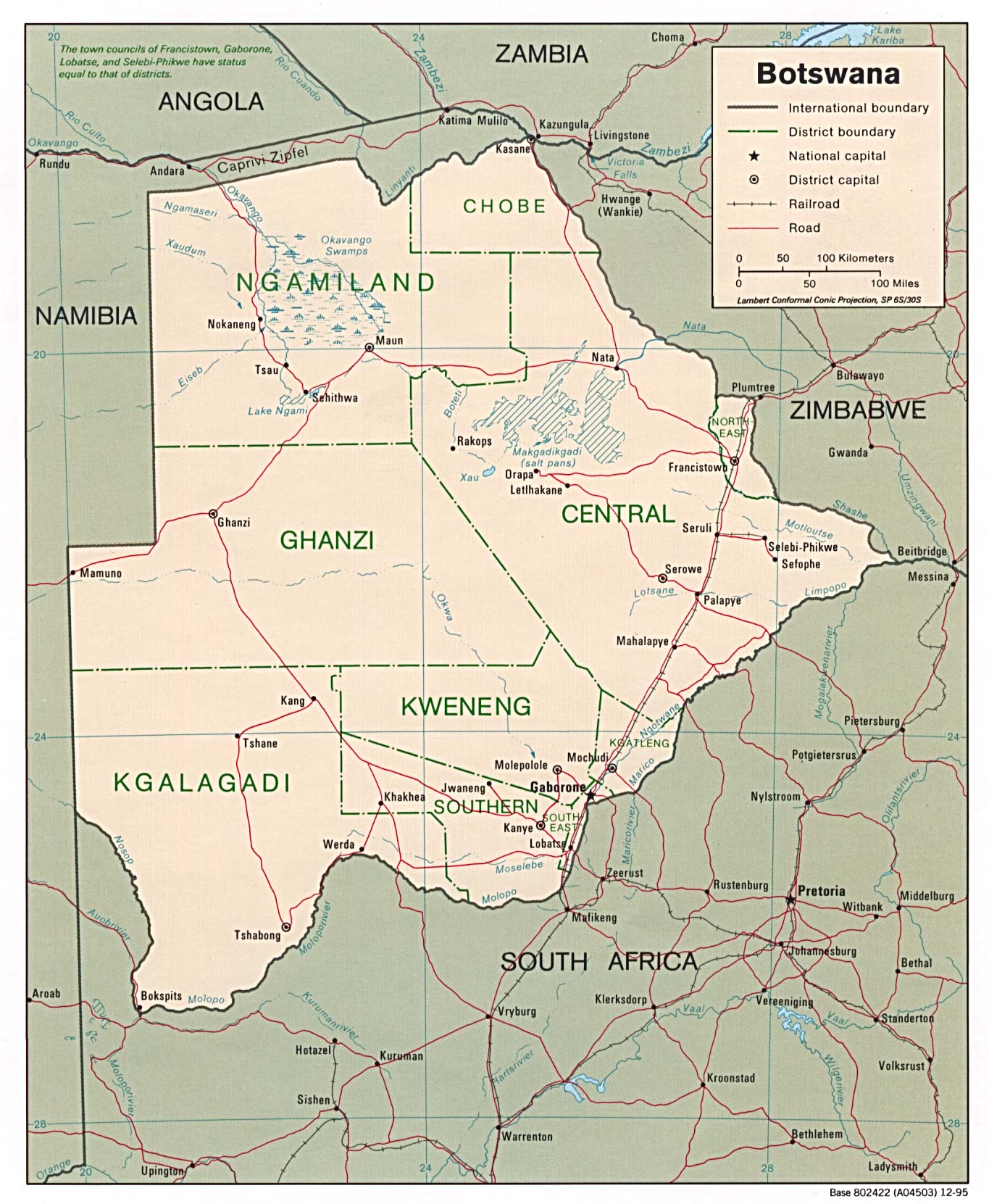 Free Botswana Maps Botswana Pol95 