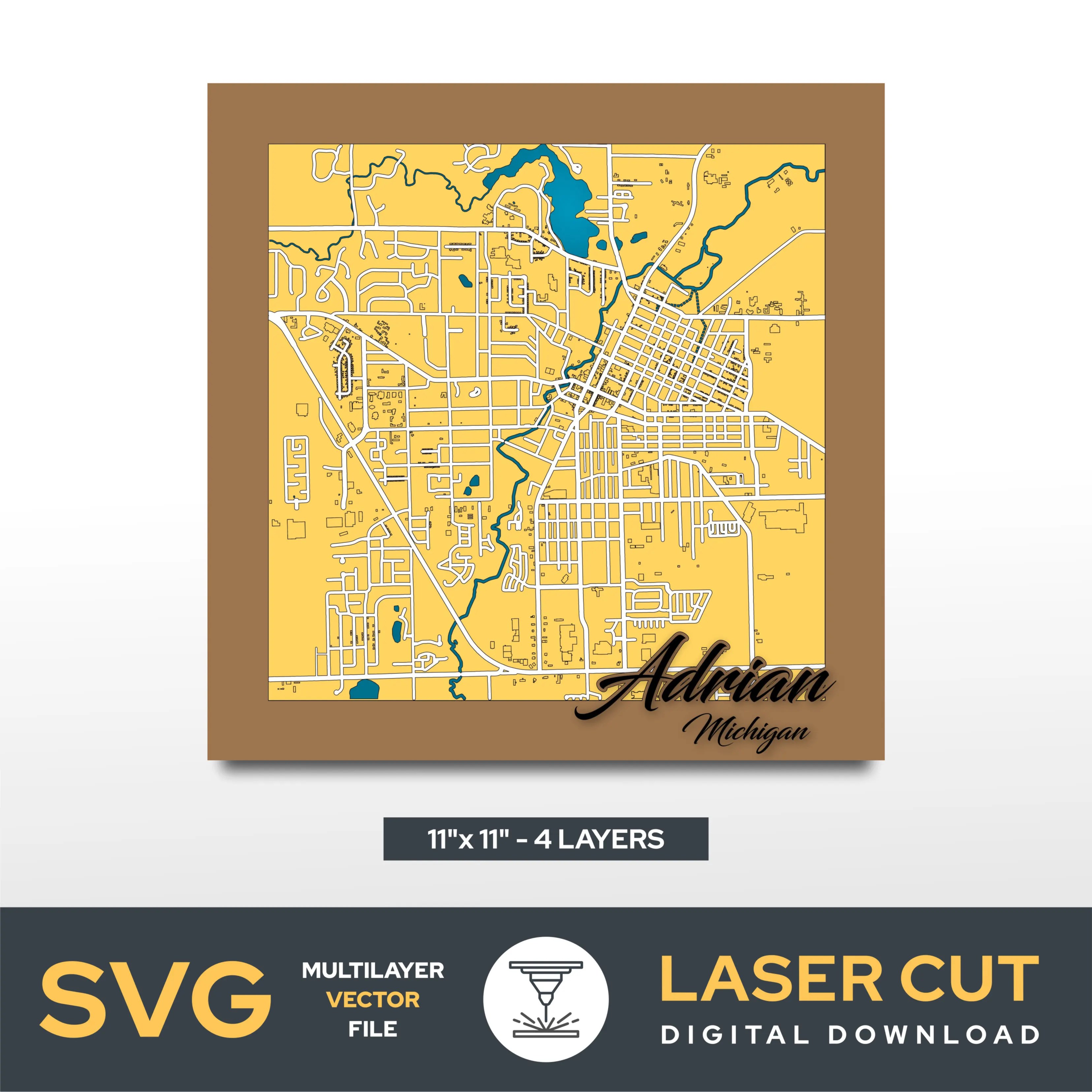 Adrian Michigan Laser Cut File Mapiqtura Adrian.webp