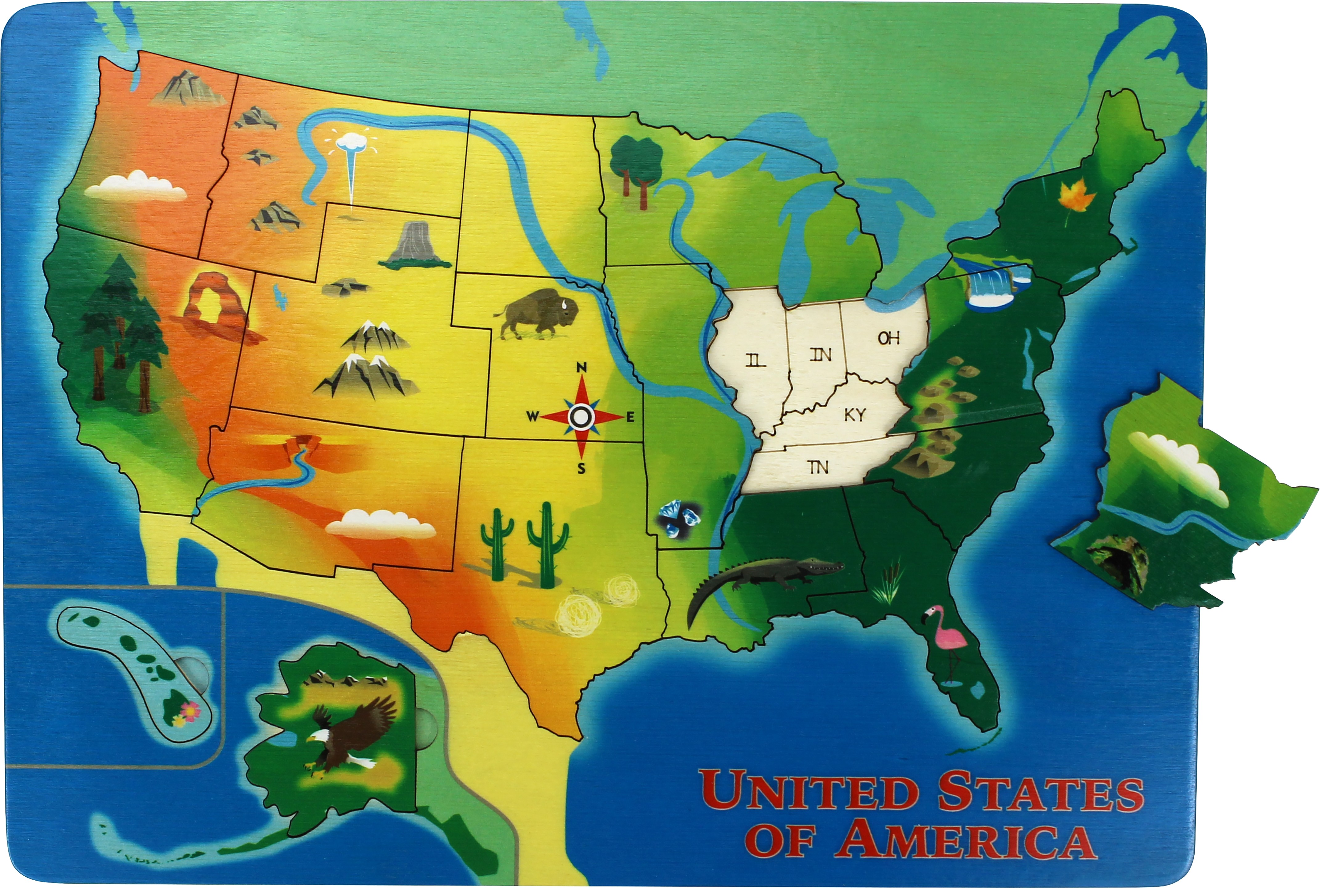 United States Map And Puzzle Learn U S States And Capitals Free 