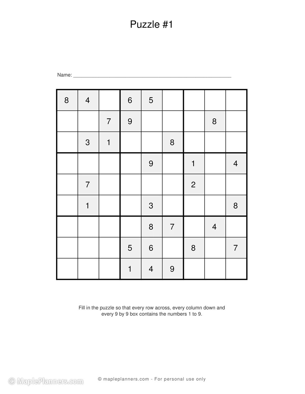 free printable sudoku puzzles perfect memory and brain games