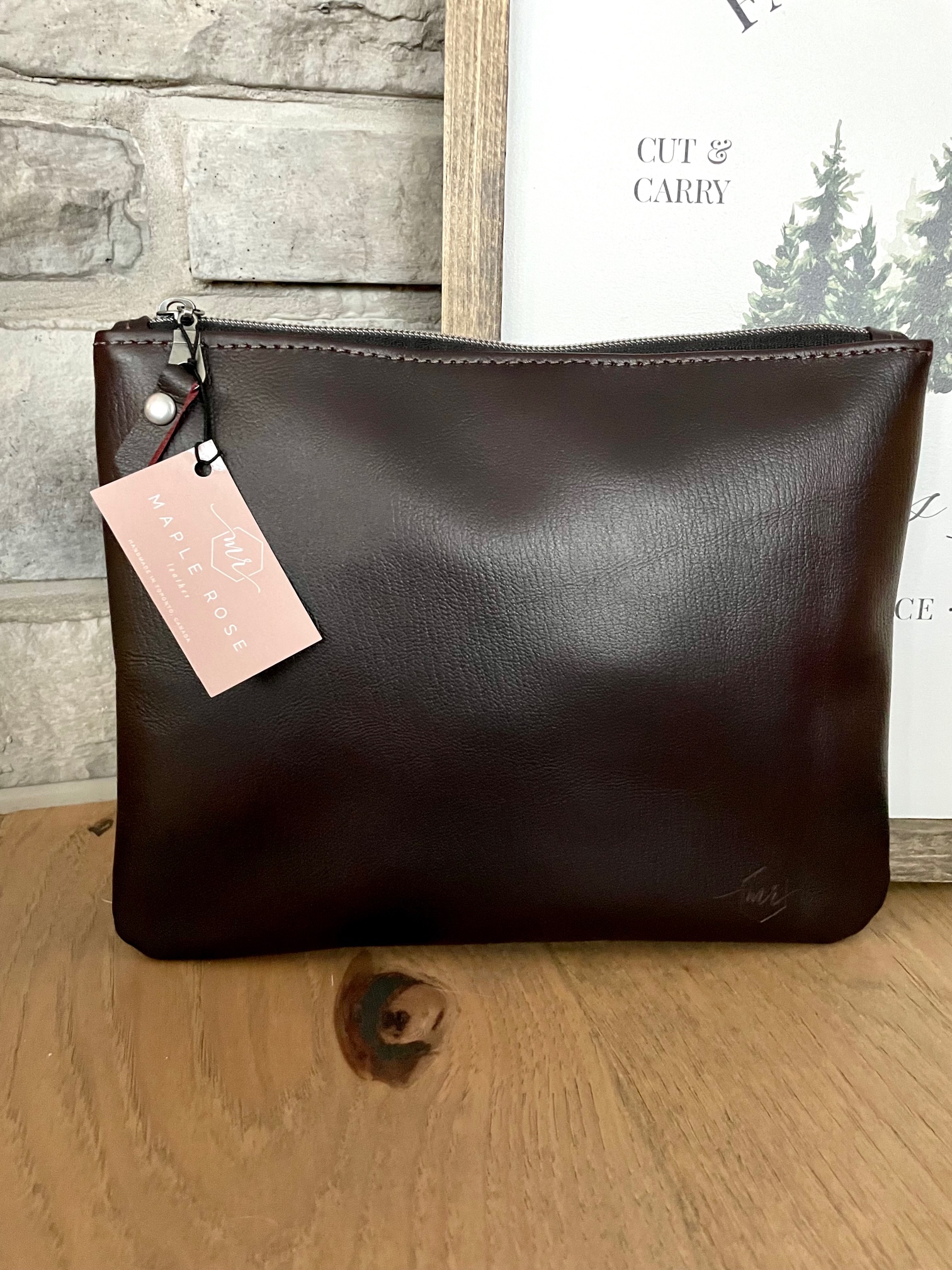 小物 BROWNBAG LEATHER POUCH / BLACK Large Leather Pouch Brown/Black | Maple Rose Leather