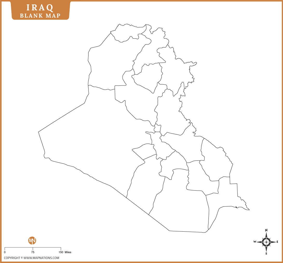 Iraq Outline Map Blank Map Of Iraq Iraq Blank Map 