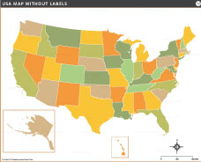 USA Tourist Map Major Cities Landmarks National Parks Travel Usa Map Without Labels Thumb 