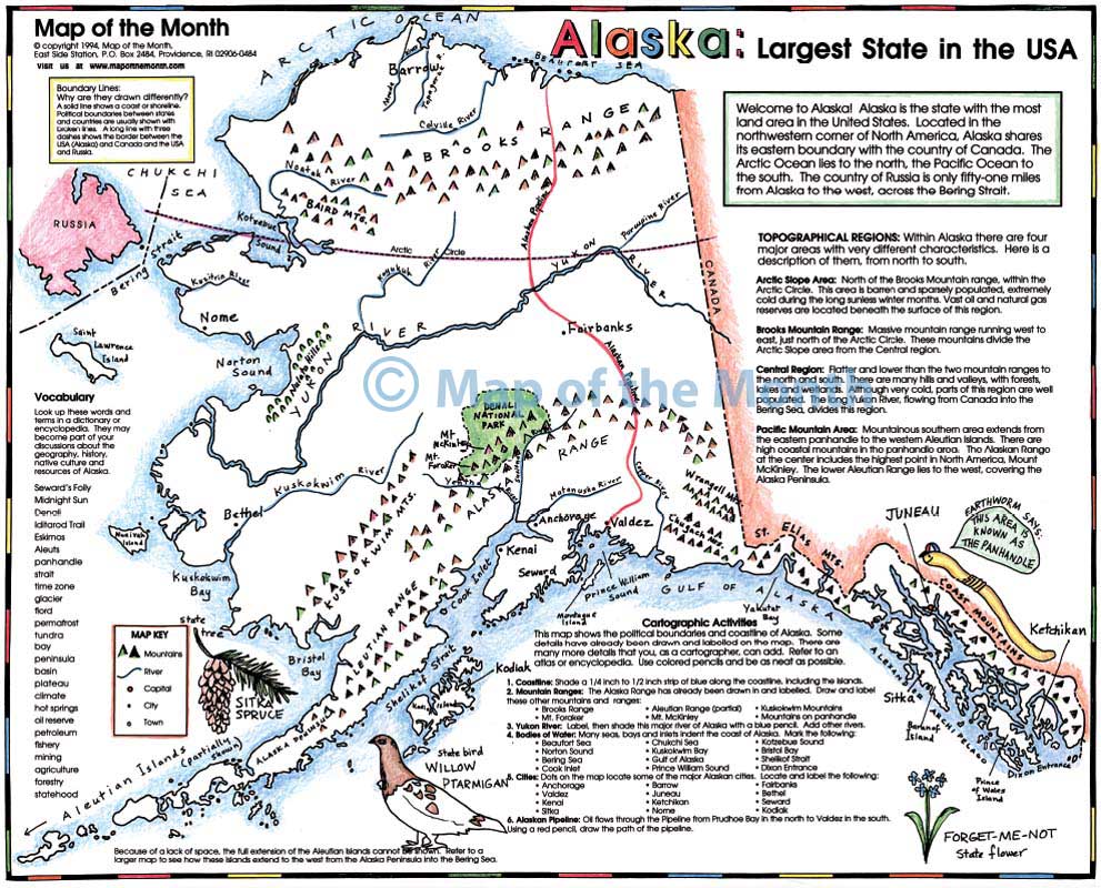 Alaska Map For Kids ALASKA 