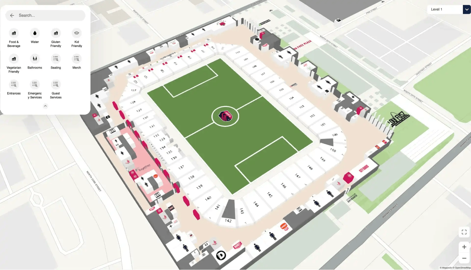 Interactive Stadium Mapping And Navigation Software Mappedin Stadiums CITY
