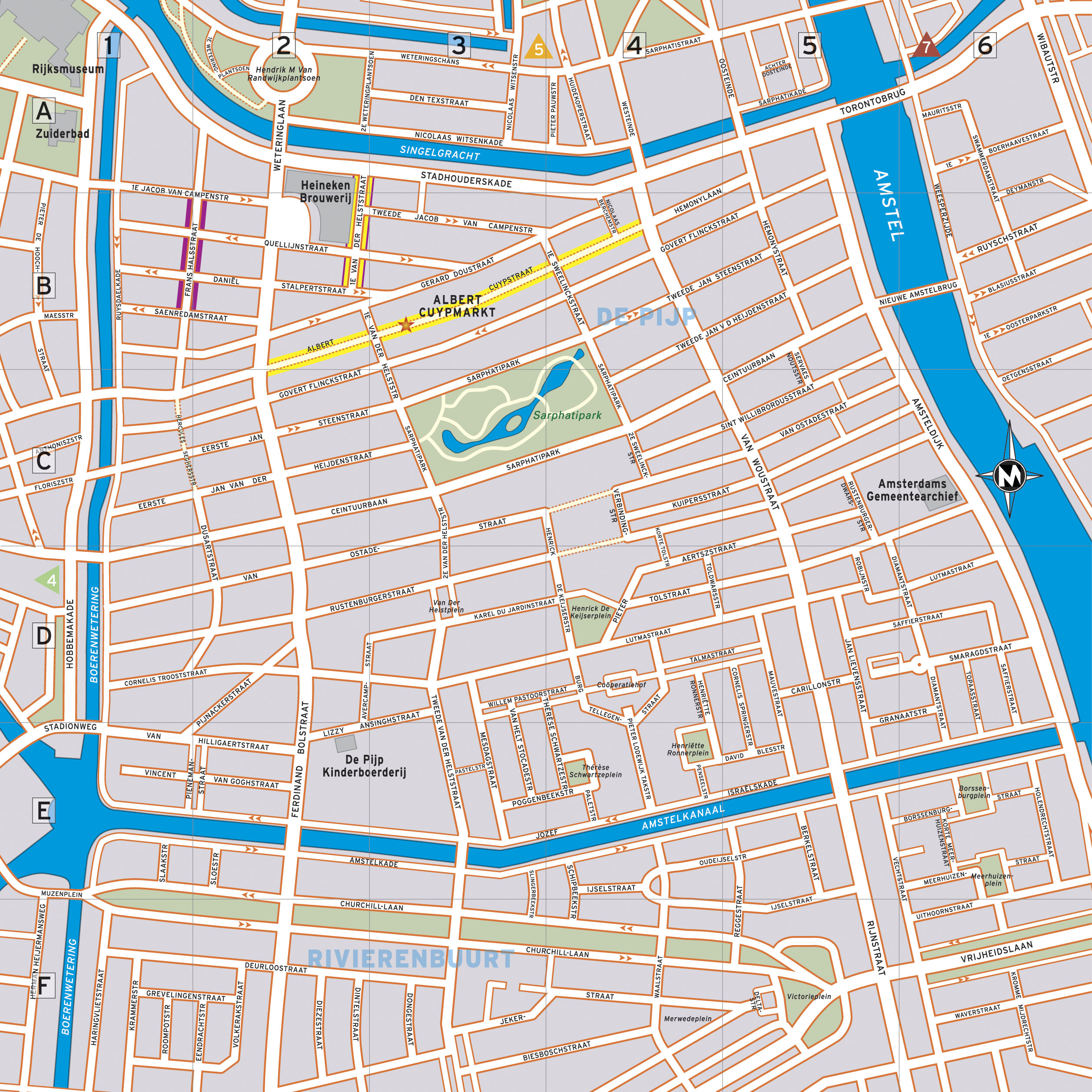 Kaart van de pijp amsterdam