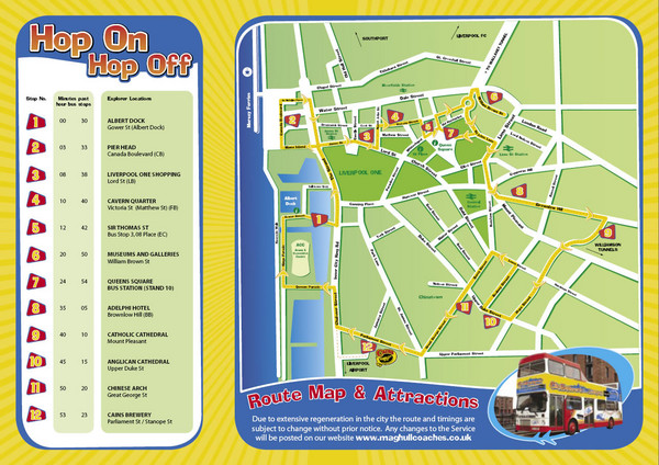 Nuestro mapa turístico de liverpool tiene la intención de expandir tu apetito por el turismo dentro de esta ciudad, sin ánimos de subestimar este legado que . Liverpool Bus Tour Map - Liverpool • mappery