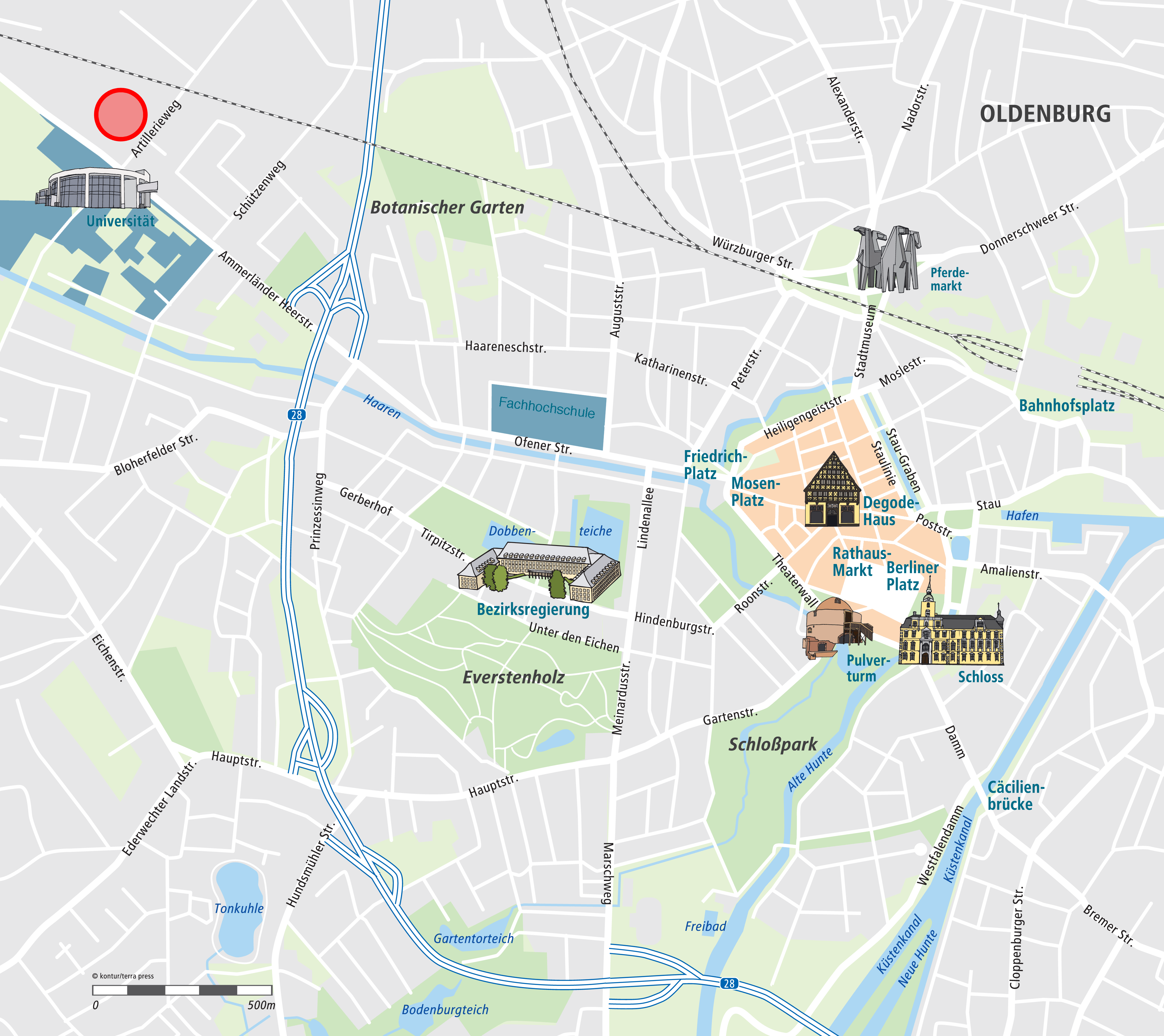 Oldenburg center map