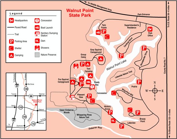 Walnut point state park illinois site map