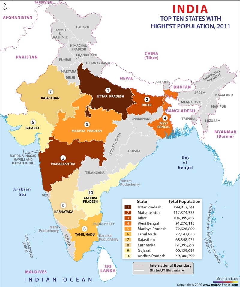 Map Of Countries India India Population Density Map 