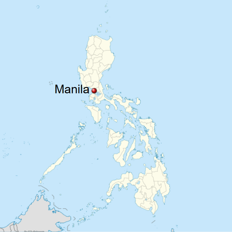 Manila Philippines Map Philippines Manila Capital City Pinned On Manila Location Map 