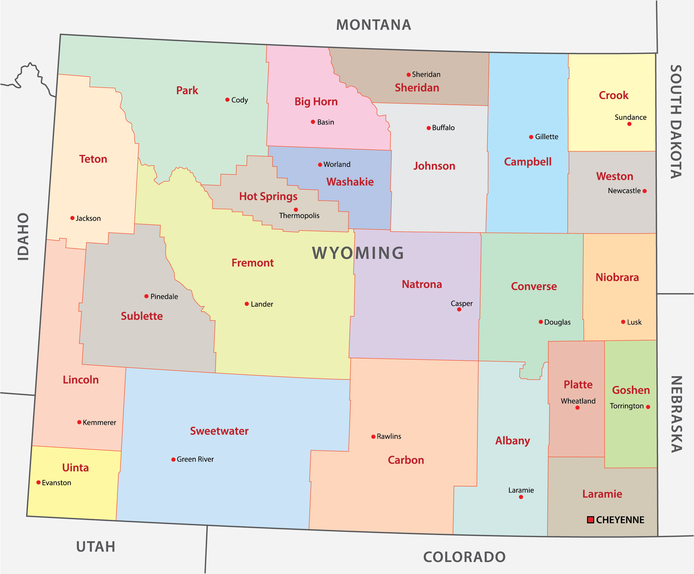 Sweetwater County Wyoming Road Map Wyoming County Map 