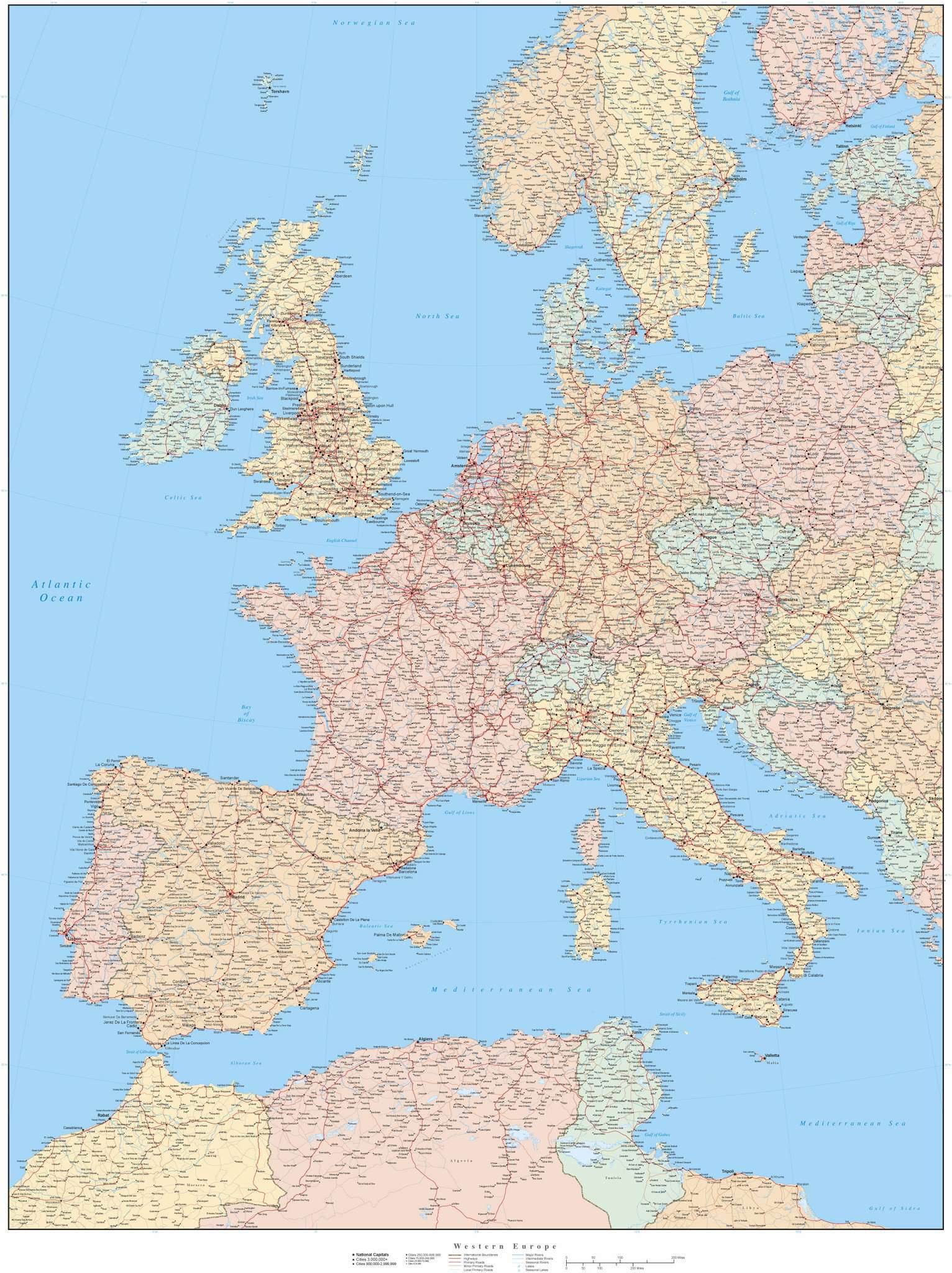 Map Of West Europe With Cities W EURO 755283 Comp 2 