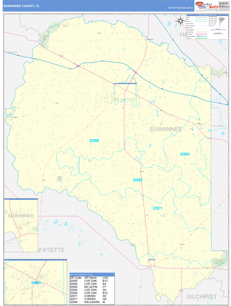 Map Of Suwannee County Florida 12121 