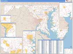 Political Wall Map Of Maryland By Equator Maps MapSales Mdc7hf 