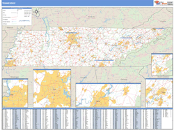 Tennessee Wall Map With Counties By Maps Com MapSales Tnc7hf 