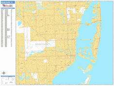 Miami Wall Map By Outlook Maps MapSales FLMiami 