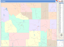 Wyoming Wall Map By Rand McNally MapSales Wy 