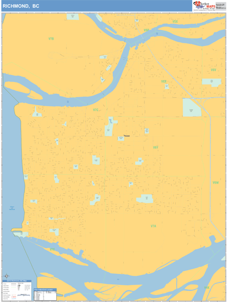 Richmond Wall Map Basic Style By MarketMAPS MapSales Richmond 
