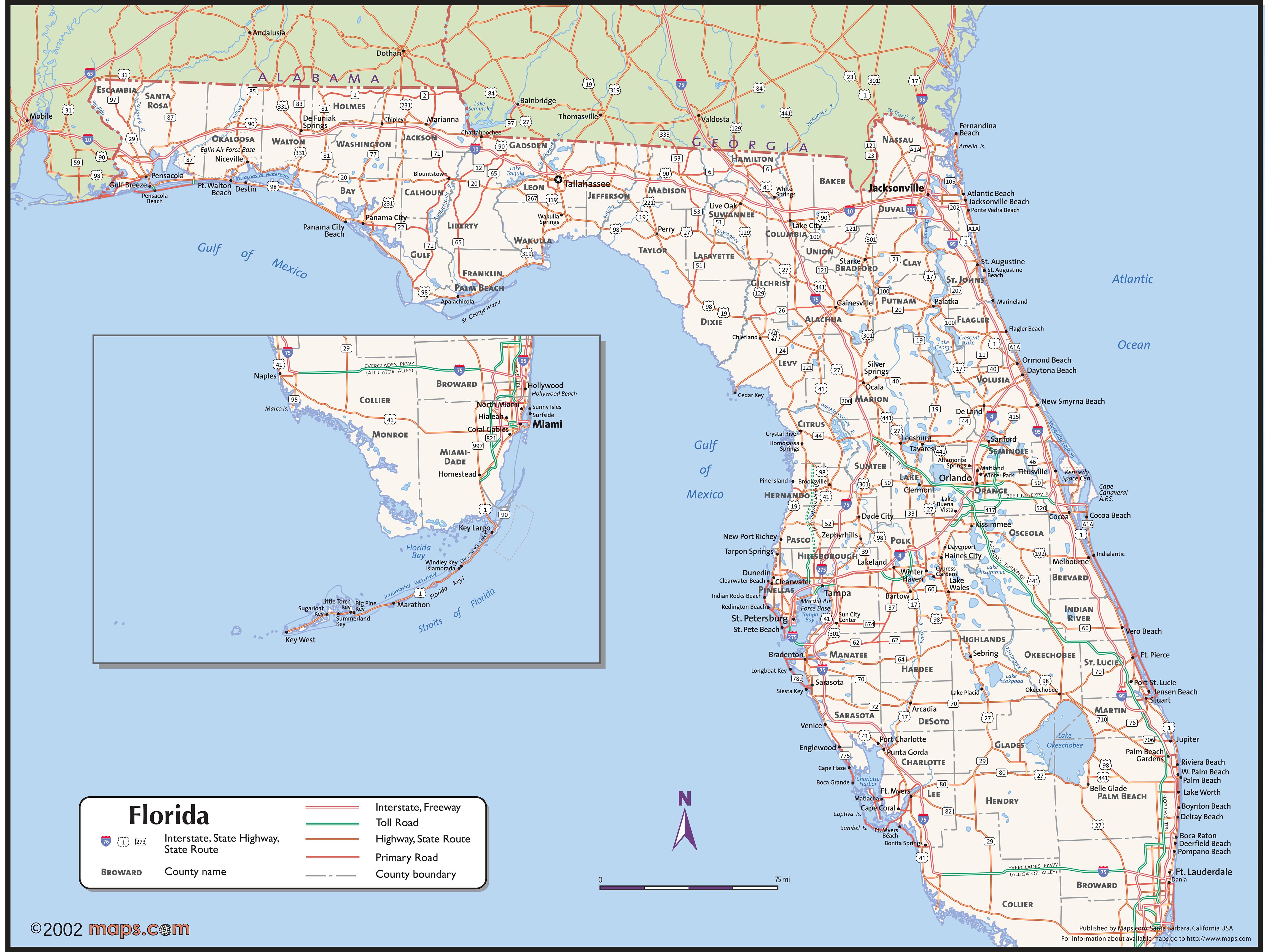 Detailed Map Of Central Florida All For One Florida With Counties 