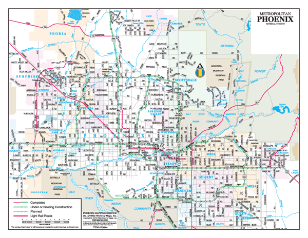 Phoenix Arterial Streets Wall Map By Wide World Of Maps 70844 
