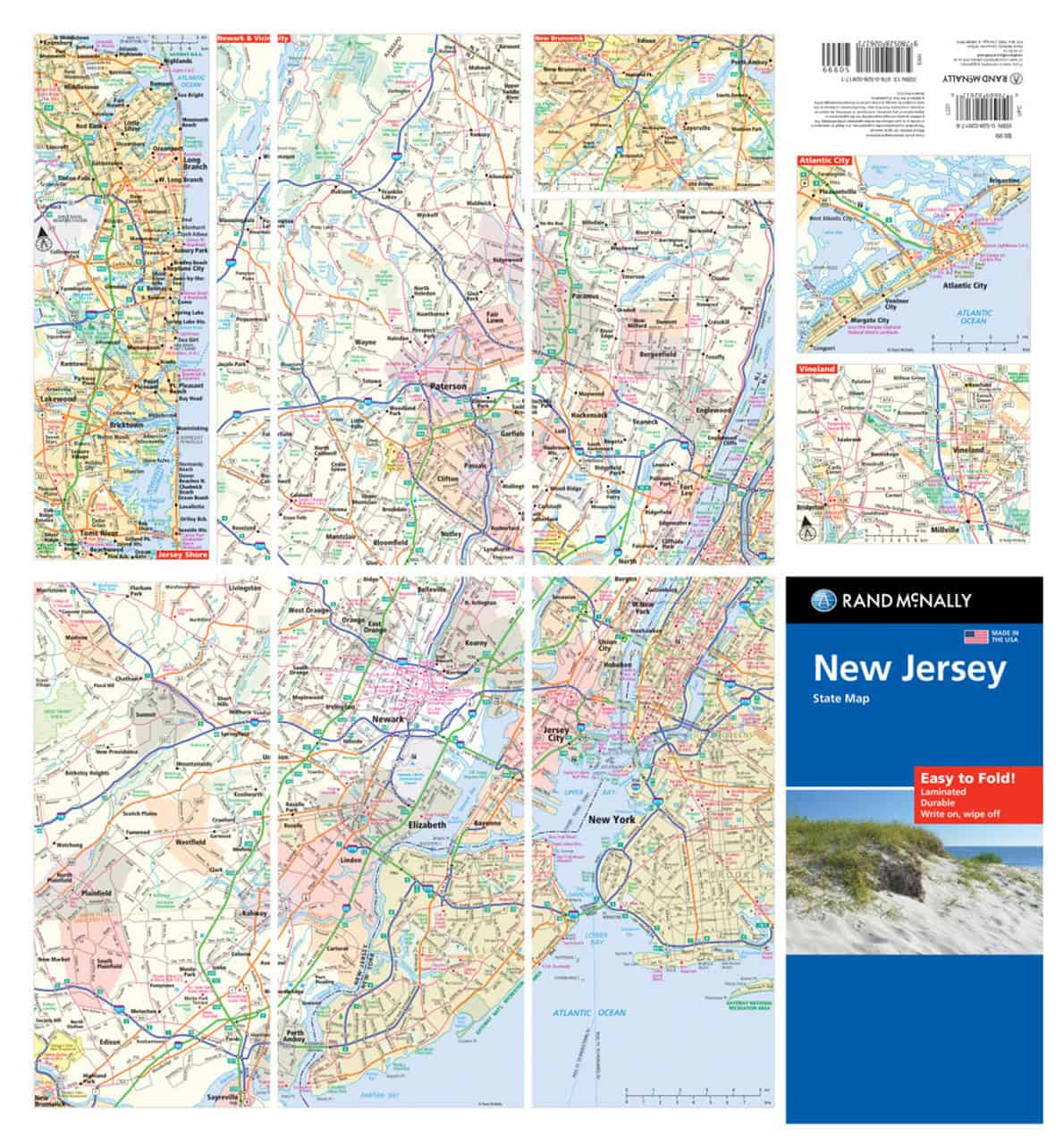 Rand Mcnally Maps Rand McNally EasyToFold Map New Jersey Road Maps 2 