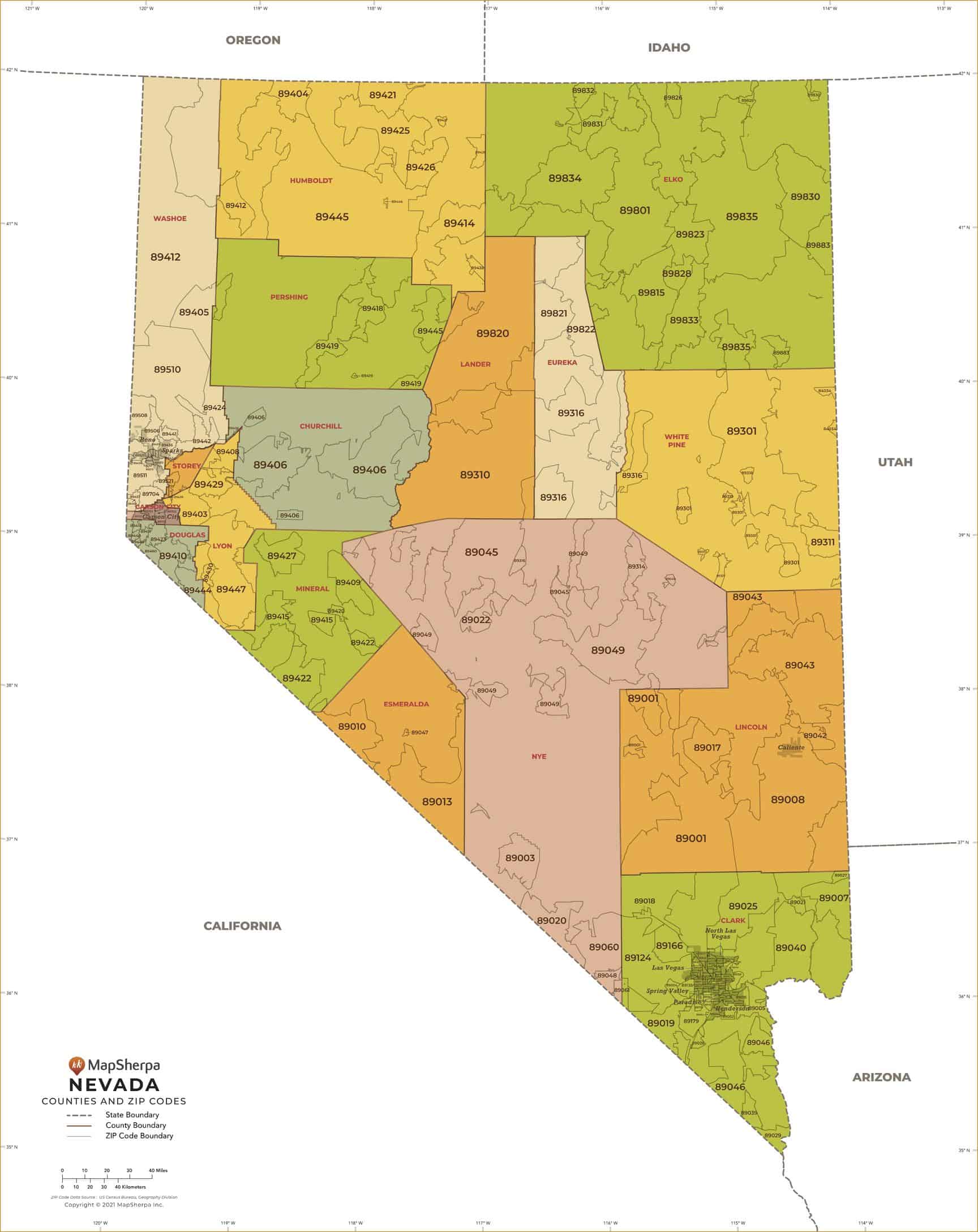 Northern Nevada Zip Code Map List Of Nevada Area Codes Wikipedia Mow Cntyzip NV36 Large 1 