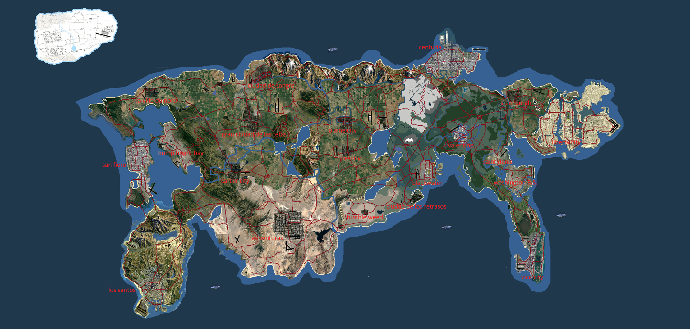 Mapa Gta 6 GTA VI Puede Haber Mostrado La Primera Imagen De Su Mapa De Large Gta 6 Concept Map 