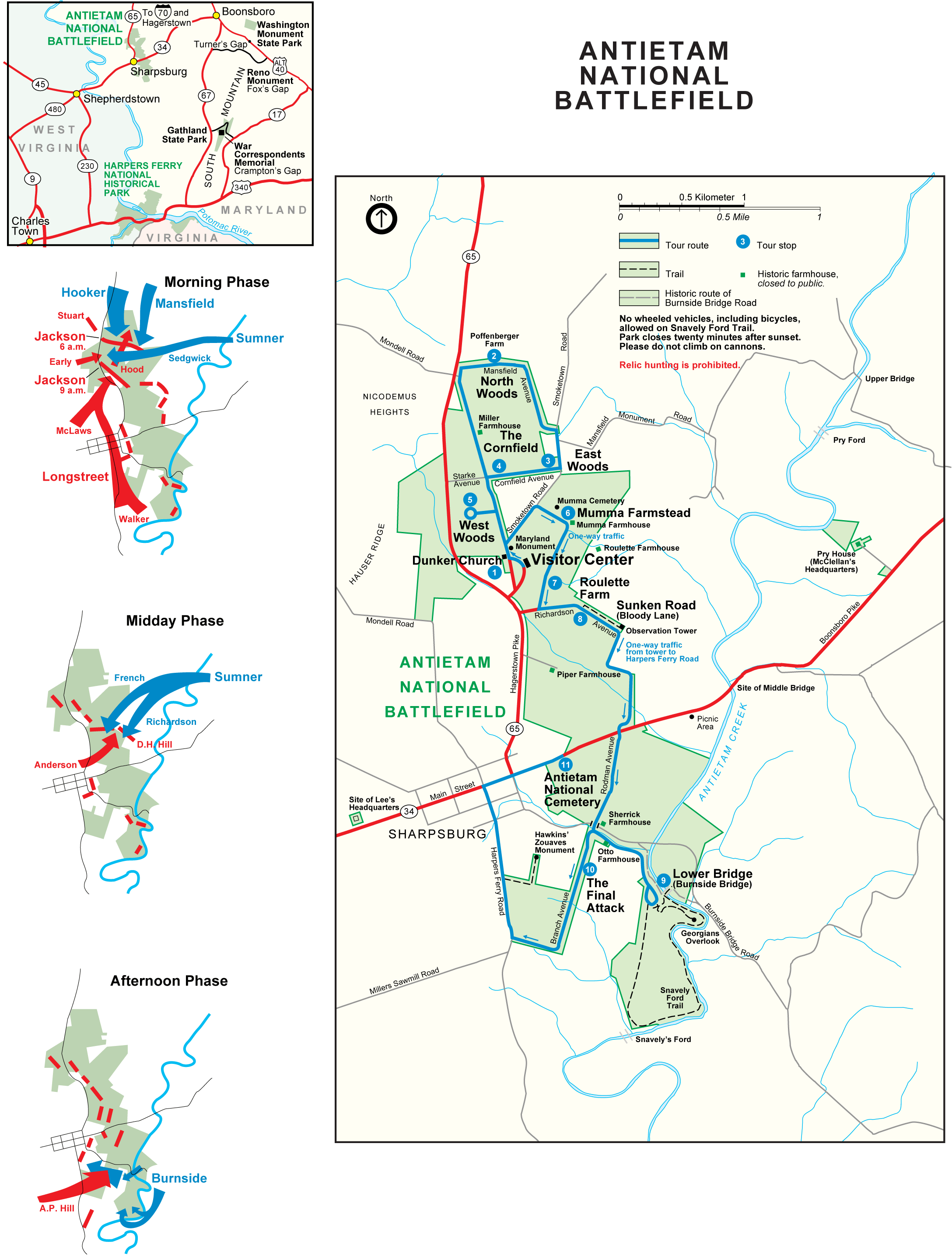 Battlefield Of Antietam Sharpsburg Map MapSof Net Battlefield Of Antietam Map 