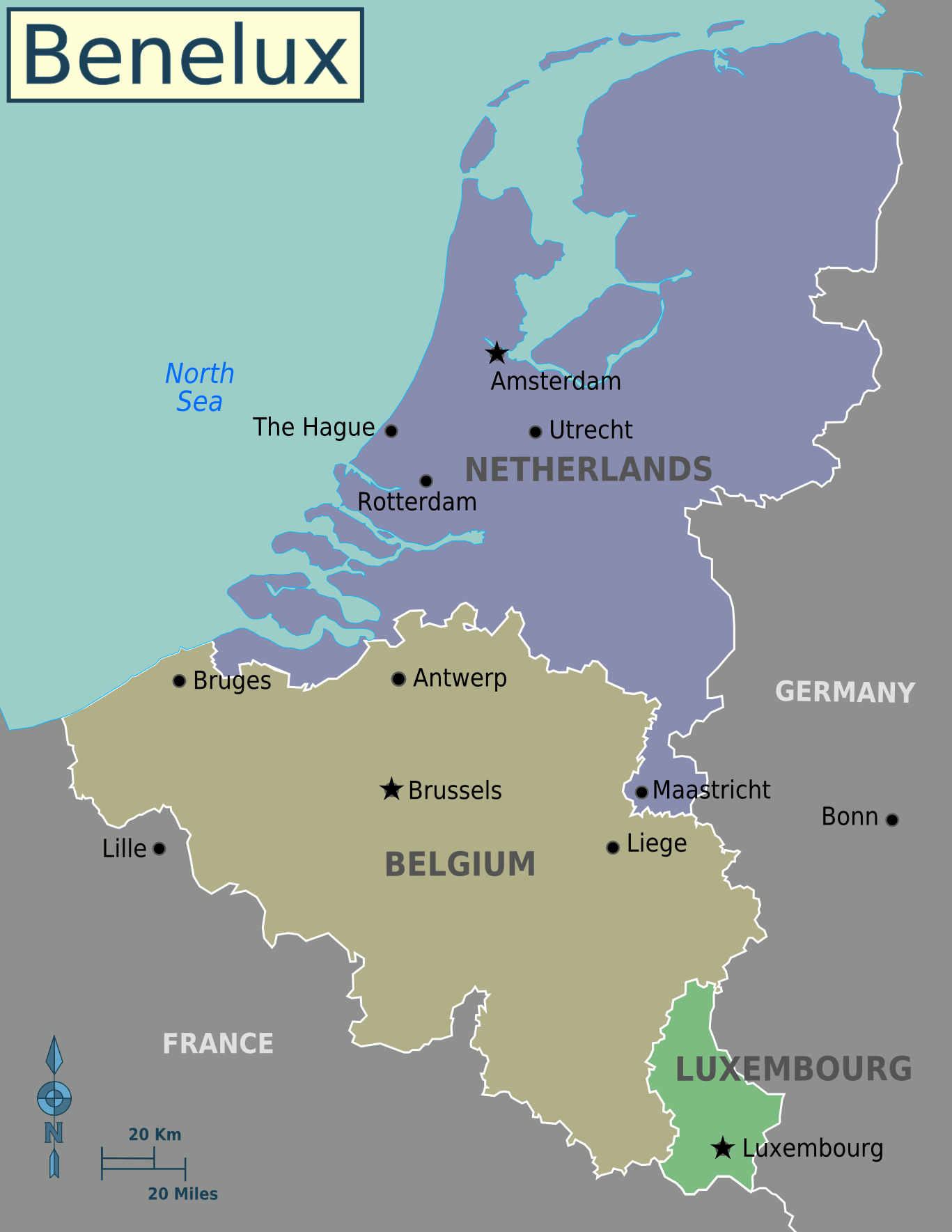 Benelux Countries Map MapSof Net Benelux Countries Map 