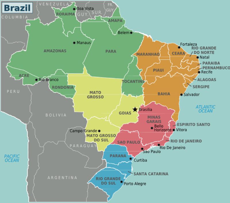Brazil Regions Mapsof Net - Premium Geometric Background Gallery - Retina
