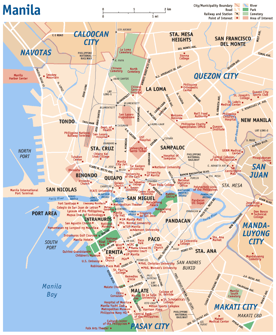 Map Of Makati City Manila Manila City Map 