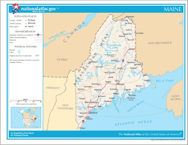 Maine Reference Map Mapsof Net - Download Professional Colorful Design | Desktop