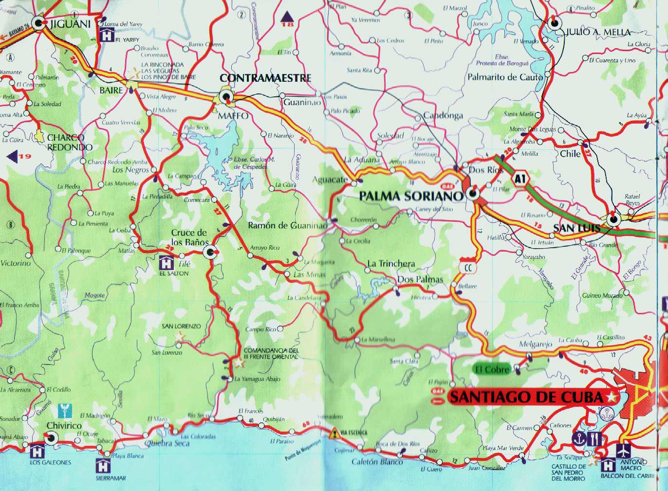 Map of santiago de cuba