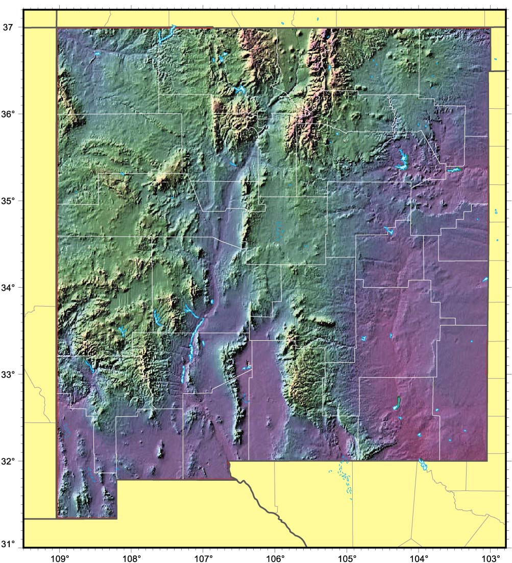 Mountain Ranges Of New Mexico Map At Jean Shinn Blog New Mexico Relief Map 