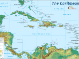 Physical Map Of The Carribbean Mapsof Net