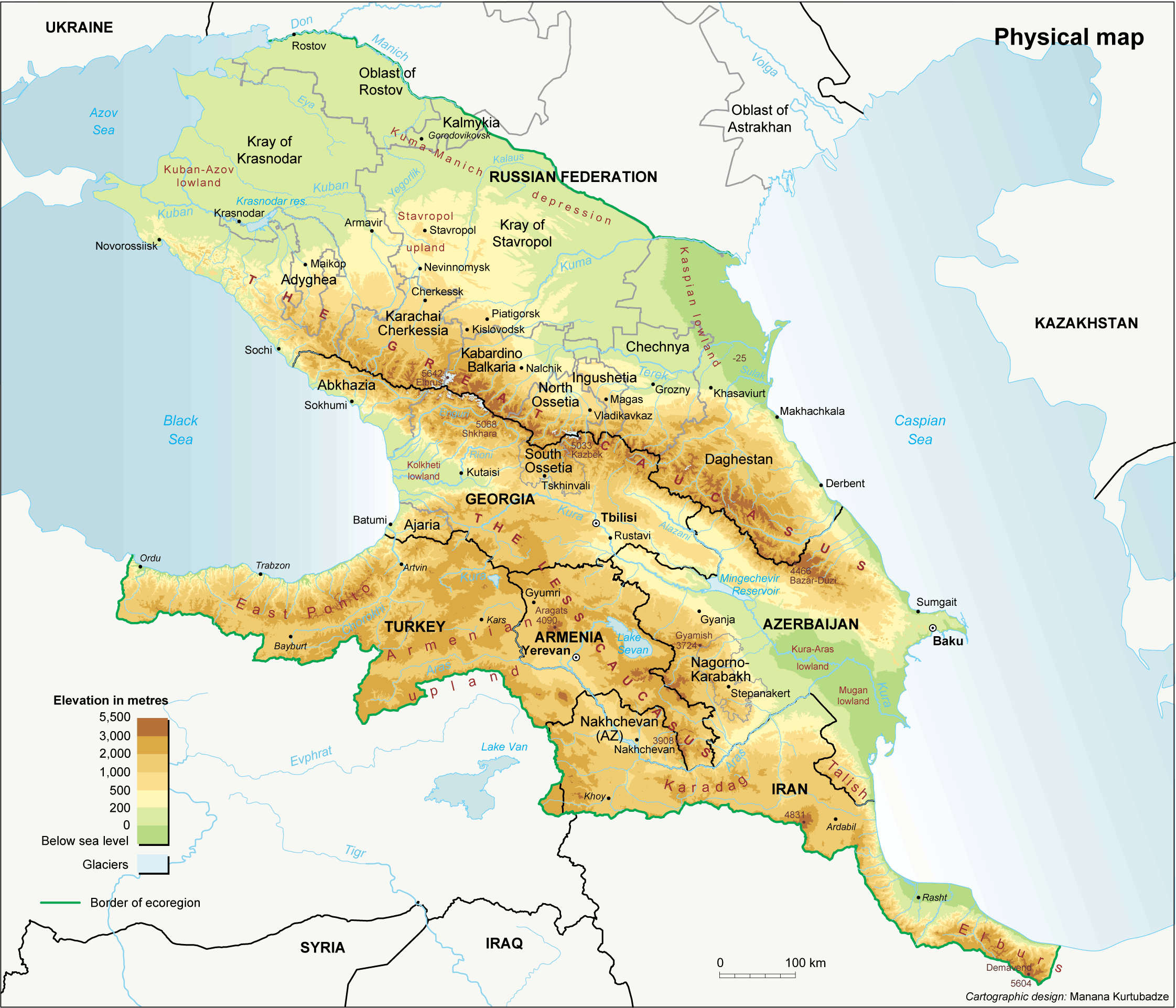 MAP OF CAUCASUS MAPOFMAP1 The Physical.