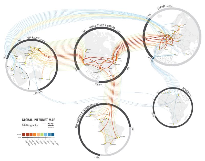 Internet World Map 2012 - Perfect Colorful Image - Desktop