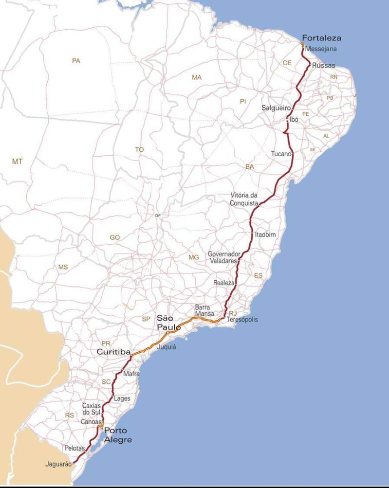 Br 101mapa Mapsof Net - Professional Gradient Design - High Resolution